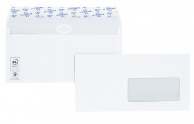 500 Enveloppes - 110 x 220 mm - avec fenêtre - 45 x 100 mm - 80 g/m2