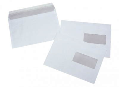 Enveloppes - 162 x 229 mm - avec fenêtre 45 x 100 mm - 80 g/m2