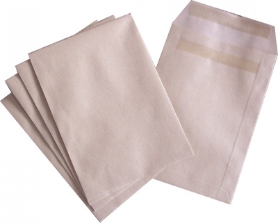 500 pochettes kraft blond 162x229 (C5) 90g/m2 autocollante sans fenêtre