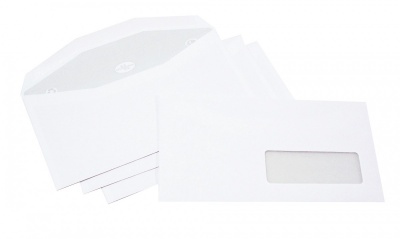 Boîte de 1000 enveloppes - 115 X 225 mm- avec fenêtre 35 x 100 mm
