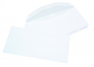 1000 enveloppes 114x229mm sans fenêtre fond gris patte trapèze LA COURONNE